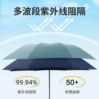 多次元手动雨伞女晴雨两用太阳伞黑胶防晒防紫外线遮阳伞折叠伞通用 晴雨两用-浅粉色
