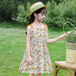 巴黎嫒宝时 Hercastlè 女童连衣裙夏季婴幼裙装中小童宝宝碎花儿童裙子薄