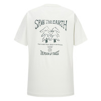 可隆绿色款袖T恤户外运动印染男友风上衣KOLONSPORT韩国 乳白色CRE M