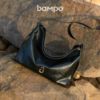 半坡饰族(bampo)【弦子同款】中号绵绵包hobo托特包头层牛皮单肩斜挎包520礼物