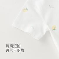 夏季婴儿纯棉连体衣服薄款新生儿6个月男女宝宝短袖a类哈衣爬服