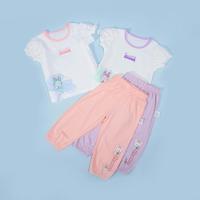 【短袖长裤&休闲套装】夏季薄款冰氧透气儿童防蚊裤2件套装女童