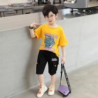 男童夏季纯棉短袖t恤亲肤舒适2025洋气童装儿童夏装圆领上衣