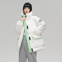 雪中飞 SNOWFLYING【反季清仓】2025新款撞色克莱茵蓝工装大口袋女士中长款羽绒服