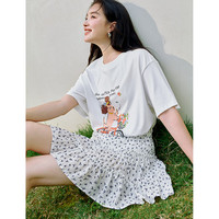 茵曼甜美碎花蛋糕短裙2025夏季女装淡人穿搭显瘦a字半身裙 清新碎花 L