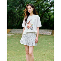 茵曼甜美碎花蛋糕短裙2025夏季女装淡人穿搭显瘦a字半身裙 清新碎花 S