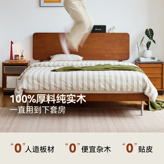  MUU 简约时尚 实木双人床  小居床1.5米榻榻米款【无床头】 1.5*2.0m