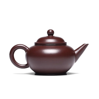 月壶茗清宜兴小容量紫砂壶纯手工功夫斗茶小茶壶原矿紫茄泥水平壶150cc 水平壶