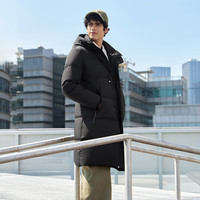 坦博尔冬季羽绒服男长款连帽时尚潮流运动保暖厚款外套TF248779