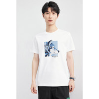 七匹狼短袖T恤男士夏季中青年休闲提花索罗娜凉爽透气百搭t恤衫男装上衣 801(米白) 3XL 185/100A