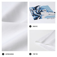 七匹狼短袖T恤男士夏季中青年休闲提花索罗娜凉爽透气百搭t恤衫男装上衣 801(米白) L 170/88A