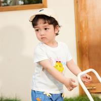 婴儿t恤宝宝上衣女童衣服男童短袖夏装趣味印花可爱洋气