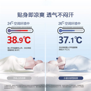 水星家纺凉感雪糕席5.0冰丝凉席子双人凉席1.8x2米可水洗A类三件套