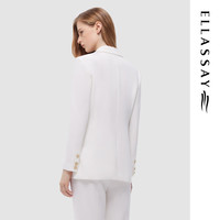 歌力思（ELLASSAY）春夏翻领立体剪裁金属扣通勤西装外套女EWD331T20700 纯净白 XS