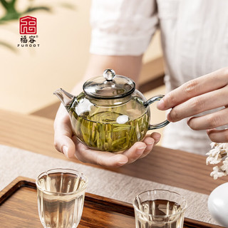 福容（FUROOT）容天壶小茶壶家用高硼硅玻璃耐高温过滤玻璃茶杯加厚泡茶壶180ml 星空珠（透明）