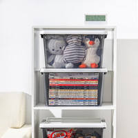 清野の木塑料收纳箱加厚衣物整理箱玩具零食储物箱搬家箱打包箱子书箱 【16L透黑】无滑轮 随心购单只装