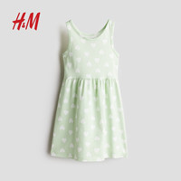 H&M童装女童裙子2025夏季时尚可爱印花棉质连衣裙1157735 白色/心形104 120 60 (4-6Y)