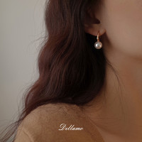dellamo珍珠C形耳环女小众设计感高级耳钉新年耳饰2025年