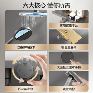  HEGII/恒洁 智能除垢 淋浴花洒套装+喷枪  双重除垢+手持三出水947-333-SH