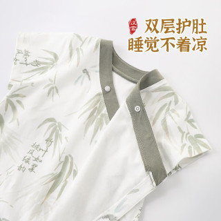 汉宫优品宝宝短袖连衣新中式国风哈衣新生儿夏季薄款爬爬服夏天婴儿衣服 竹香玉粹 80cm