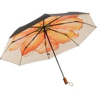 【下拉享淘金币】蕉下 Beneunder双层小黑伞经典大花黑胶防晒伞晴雨伞UPF50+
