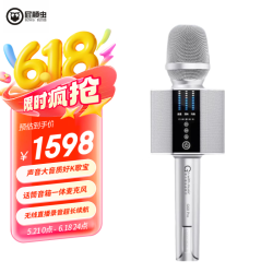 屁颠虫 Hifier）G60pro银色标配 无线蓝牙音箱一体麦克风 内置声卡手机无线唱歌录音直播 户内外唱歌听歌主持演讲