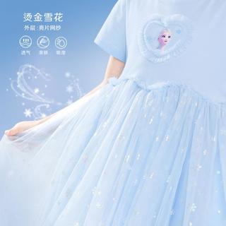 冰雪奇缘艾莎公主裙女童连衣裙25夏装儿童裙子网纱裙洋气