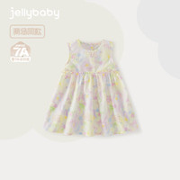 JELLYBABY【7A抗菌连衣裙】梭织裙渡假背心裙夏款女童小清新户外出游甜美 彩色花 120 CM