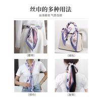 丝巾女百搭春秋韩版潮流气质围巾窄边文艺风领巾飘带百搭出行长巾