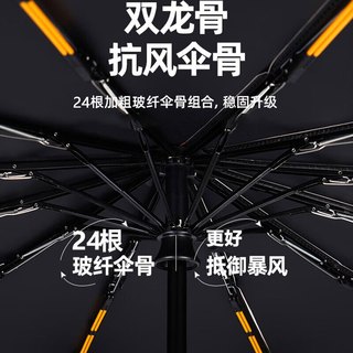 京寻雨伞全自动手动可选折叠男女大号双人简约加固防抗风晴雨两用 自动款-24骨（双龙骨）梧桐米