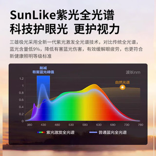 三雄极光护眼大路灯紫光全光谱防眩立式感应台灯学习阅读落地灯天目光pro