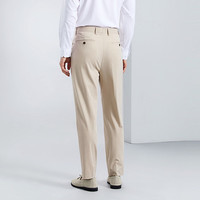 柒牌男装双褶西裤男春夏商务通勤上班修身直筒长裤【犀牛褶】0850 杏色 37