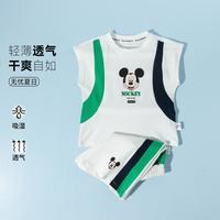 2025夏季男童凉感无袖背心透气短裤运动跑步篮球足球套装