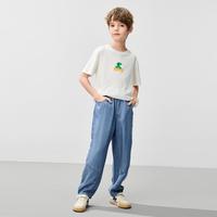 莱赛尔 软牛仔垂坠感男童裤子透气防蚊裤中大儿童长裤宝宝夏装薄