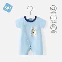 舒贝怡婴儿衣服夏季0-2岁宝宝短袖连体衣卡通新生儿薄款爬服
