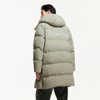 杰克·琼斯(JACK&JONES)冬季男装潮流时尚外套百搭字母反光印花连帽中长款羽绒服男士厚款