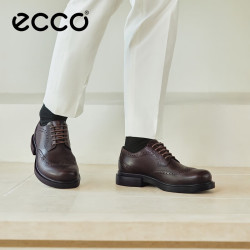ecco 德比鞋男 25年夏季商务正装皮鞋男鞋雕花婚鞋 都市首尔522334 可可棕52233401482