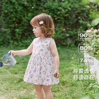 【休闲舒适柔软连衣裙】夏款女童婴幼针织裙休闲印花碎花宽松