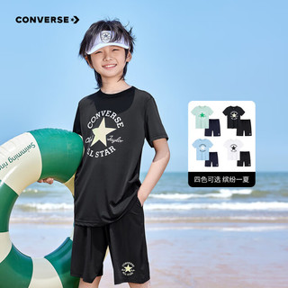匡威（Converse）匡威童装夏季男女童吸湿运动两件套柔软舒适凉感儿童套装 正黑色 150 /72 【身高140-152cm】