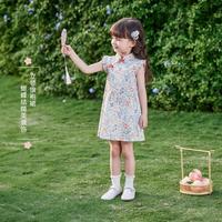 【7A级抗菌旗袍裙】25夏款女童中童梭织裙旗袍时尚透气