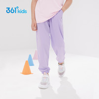 361度童装男女童梭织长裤2025夏季小中大童运动裤 经典黑