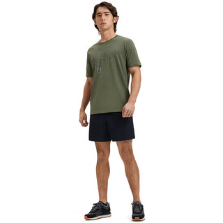 安德玛（UNDERARMOUR）春夏Outdoor男子印花户外运动短袖T恤送爸爸1390223幽绿色390 M