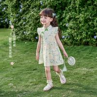 【7A级抗菌旗袍裙】25夏款女童中童梭织裙旗袍时尚透气