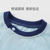 舒贝怡婴儿衣服夏季0-2岁宝宝短袖连体衣卡通新生儿薄款爬服 戴帽熊天蓝 80cm (12-18个月)