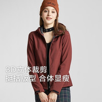 伯希和软壳衣女户外冲锋衣内胆男秋冬季防风抓绒外套防水加厚保暖登山服 【女款】酒红色0604 XL