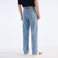 九牧王【透汽 高弹】牛仔裤男2025夏季薄款男士舒适百搭休闲男裤子 宽松直筒+淡蓝+TJ1EXB21015 41 .5码185/104C/3.18尺106cm