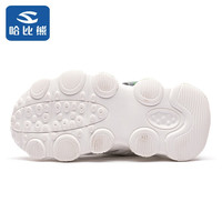 哈比熊夏季男童框子鞋透气单网面小白鞋女童镂空中大童儿童运动鞋 绿色 27