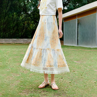 茵曼度假风欧若风无袖连衣裙2025夏季女装纯色宽松气质长裙子 五彩斑斓-W18528386 M