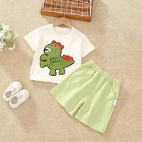 小猪响当当 XZXDD 夏季男童恐龙套装婴幼童装短袖短裤时尚百搭男孩子新潮休闲简约风