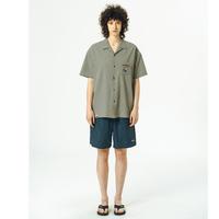 泡泡纱短袖衬衫2024夏季装日系古巴领衬衣男女同款